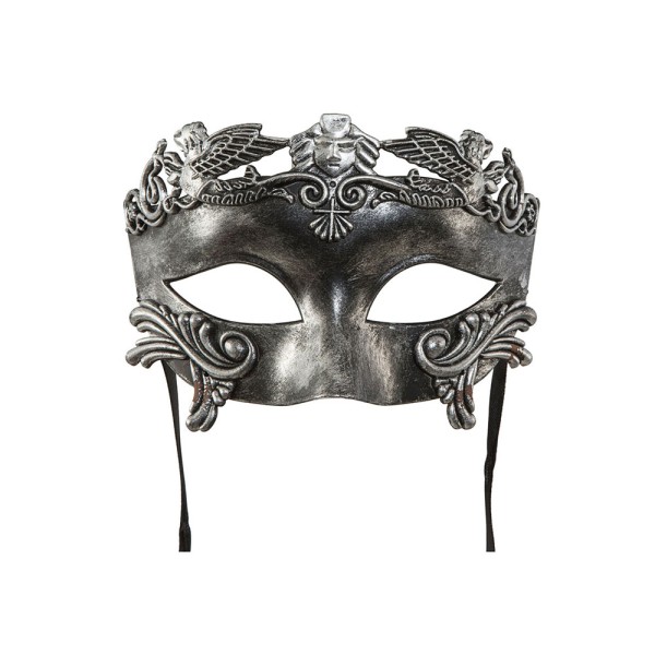 Halbmaske Antik, silber