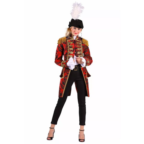 Brokat Jacke Nelson Damen, rot/schwarz