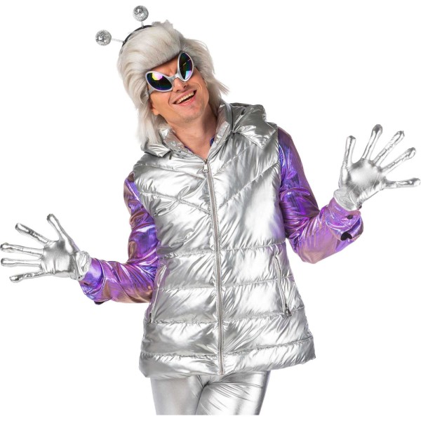 Steppweste Alien, lang, silber