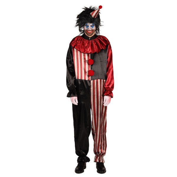 Herren Halloween, Clown, schwarz/rot