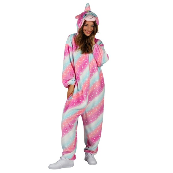 Overall Einhorn, pink/blau