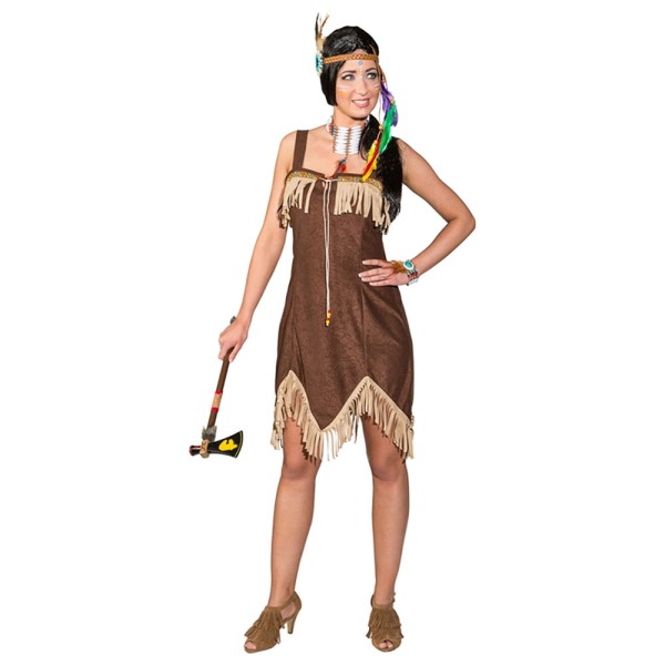 Damenkleid Sexy Indianerin, Ärmellos