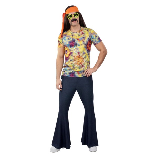 Herren 70's Schlaghose, Jeans-Optik