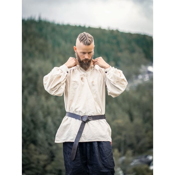 Herren Mittelalter Schnürhemd, Stehkragen