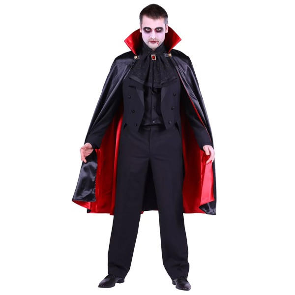 Dracula Cape, Satin, schwarz/rot
