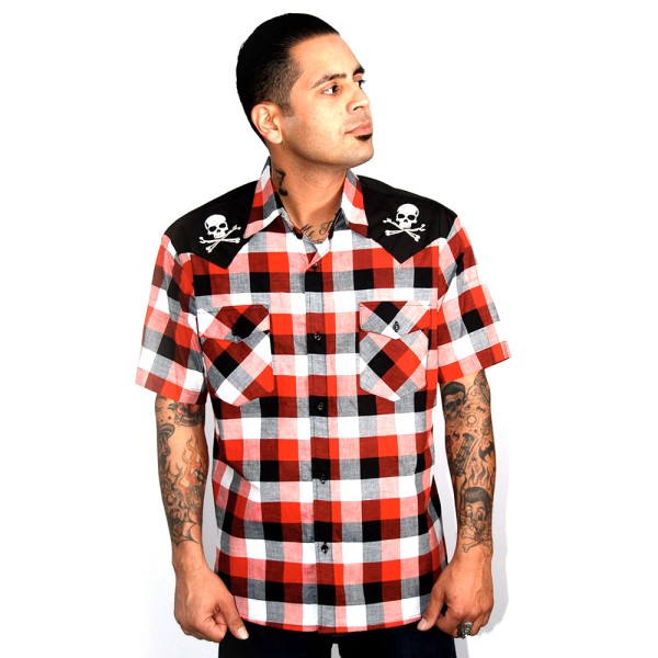 Herren Kurzarm Hemd, Chaos, Rockabilly