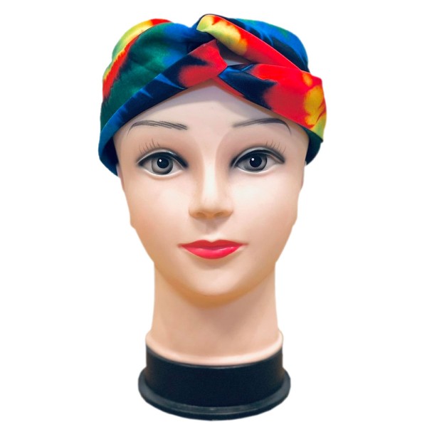 Kopfband 70's Hippie, Batik, bunt