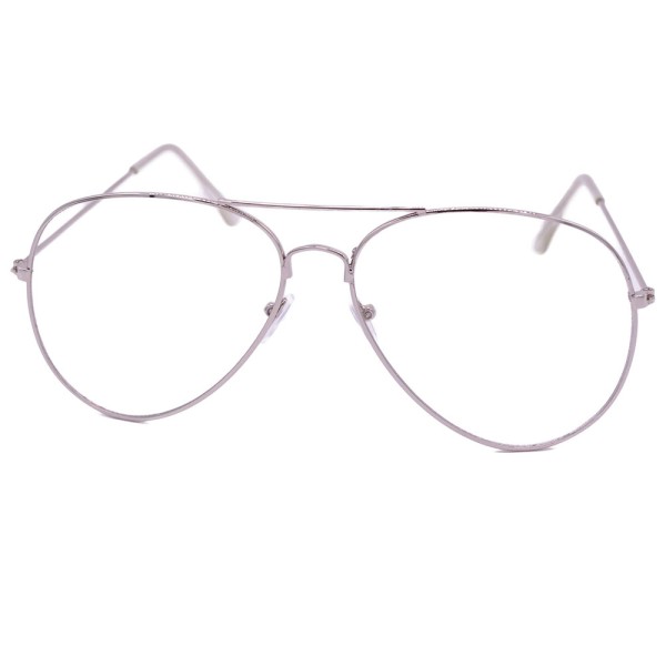 Aviator Pilotenbrille klarglas, silber