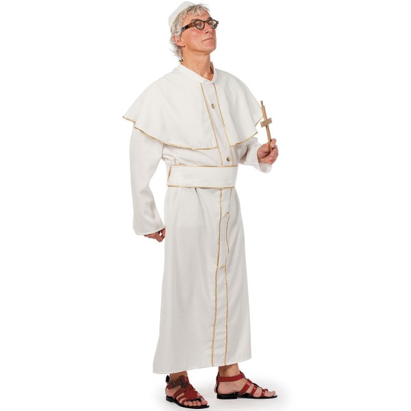 Papst Kostüm, 3-Teilig, weiss