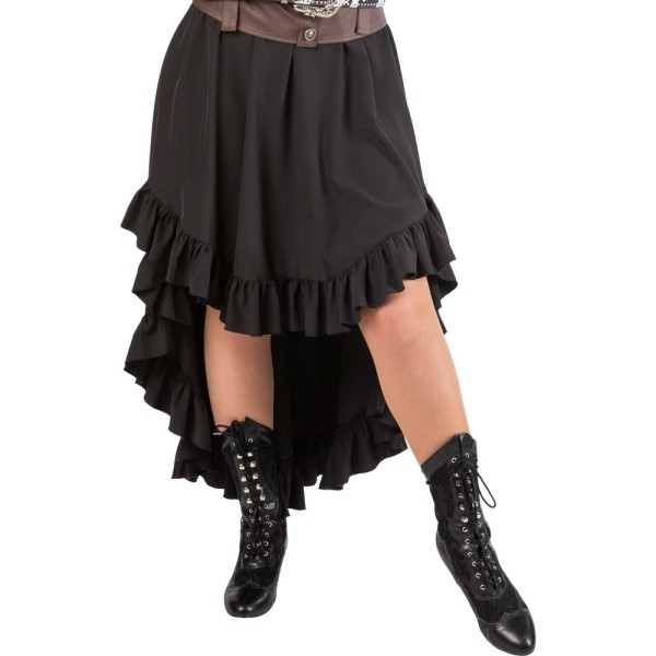 Rock mit Rüschen, schwarz
