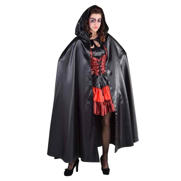 Umhang mit Kapuze, Satin