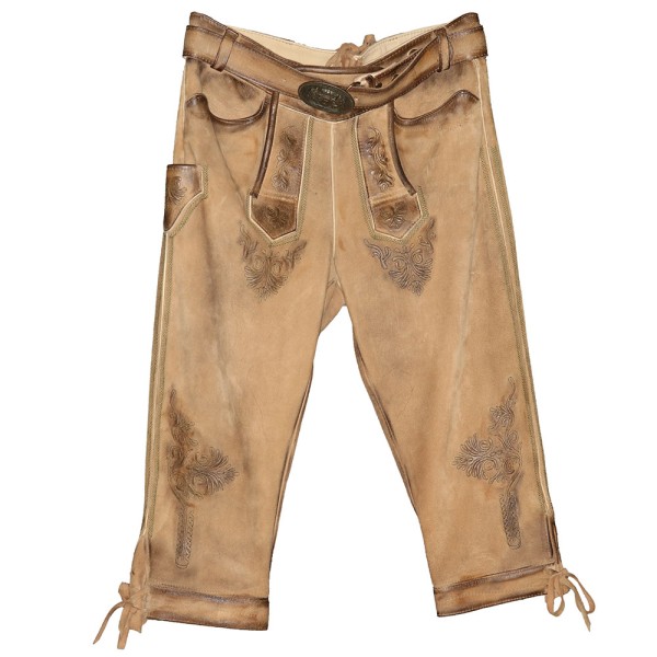 Herren Lederhose Schönsee Antik Hirse, 3/4, hellbraun