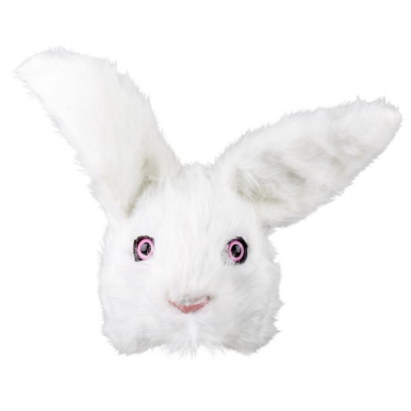 Plüsch Halbmaske Hase, weiss