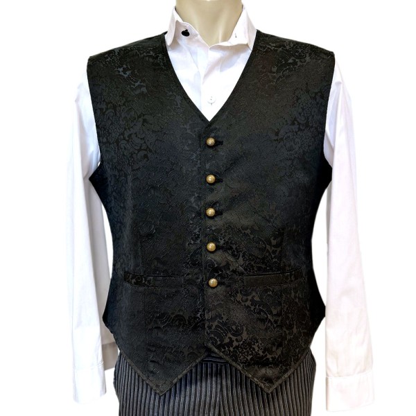 Herren Brokat Weste Gothic, schwarz