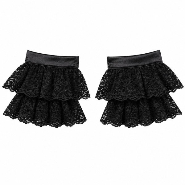 Manschetten Luxus mit Spitzen, schwarz