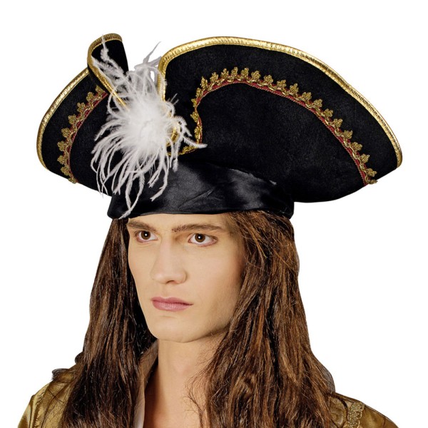 Hut Pirat, Dreispitz mit Tuch, Filz