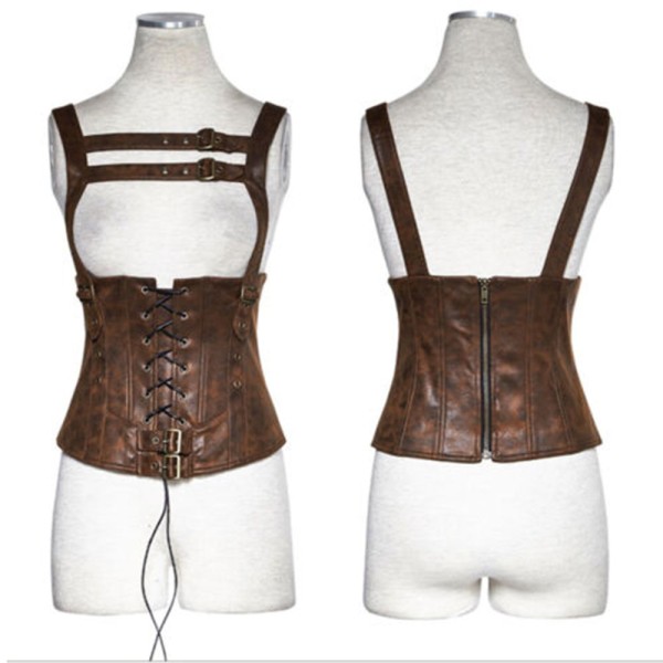 Kunstleder Korsage, Steampunk/Piratin