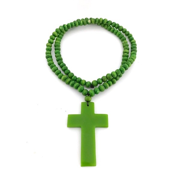 Halskette mit Kreuz, Holz