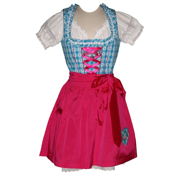 Country Line Dirndl, 50 cm, türkis/pink