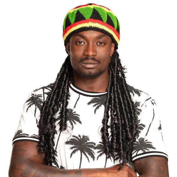 Perücke Rastaman, Mütze mit Dreadlocks