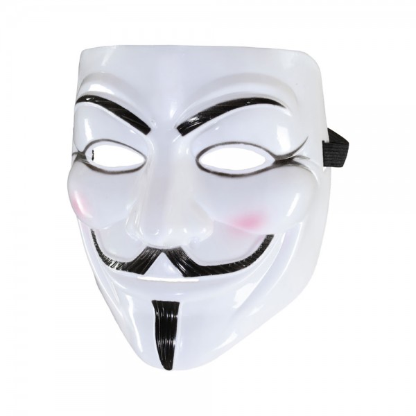 Maske Vendetta, weiss mit Bart
