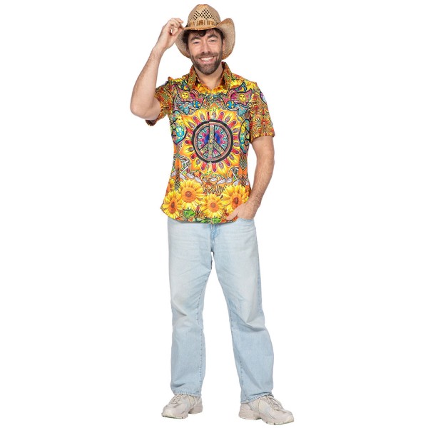 Hippiehemd Sonnenblume, Peace, bunt