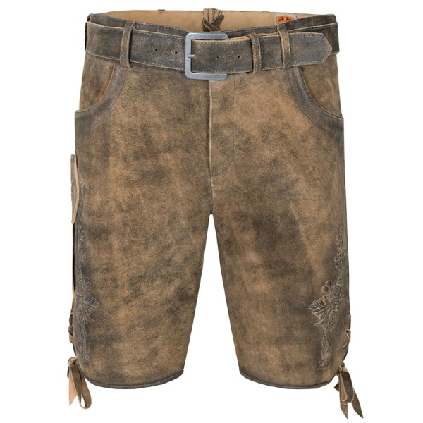 Herren Lederhose Arbersee Hafer Antik, kurz, braun