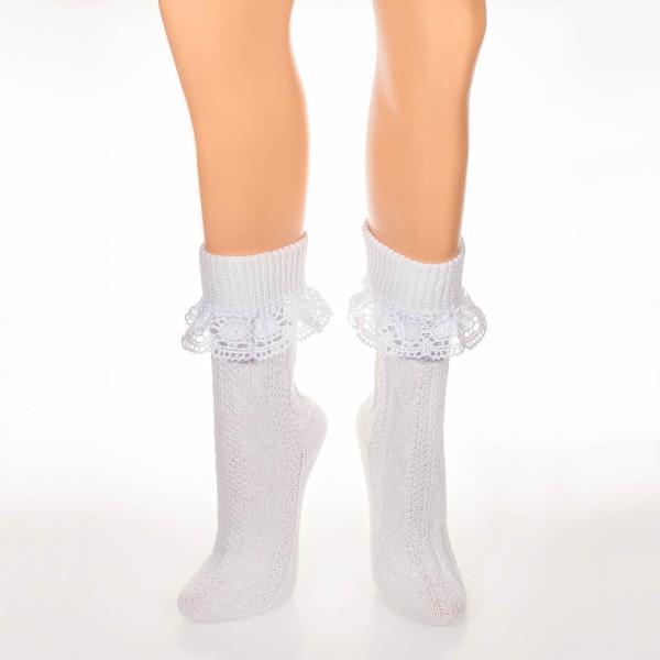 Damen Trachtensocken mit Spitzen