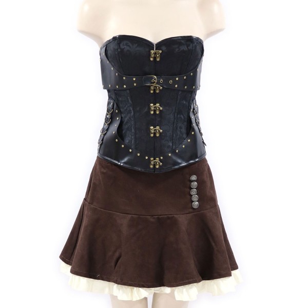Korsage Steampunk, schwarz