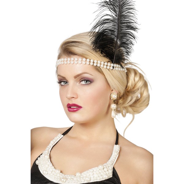 Stirnband Charleston mit Perlen