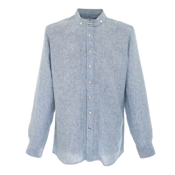 Herren Trachtenhemd, Slimfit, Leinen, gestreift