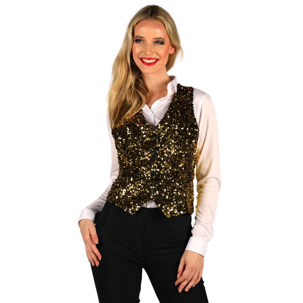 Damen Paillettenweste West End