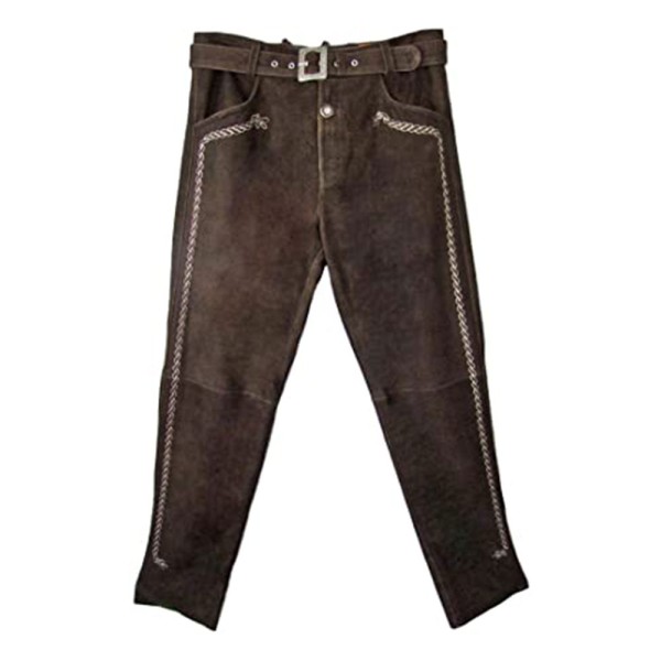 Herren Lederhose Jonas ZV Wild Torf, lang, braun