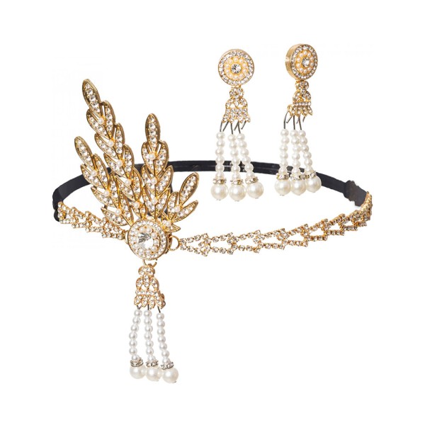 20er Jahre Set, Kopfschmuck & Ohrringe