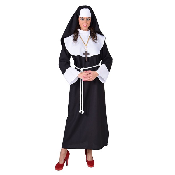 Kleid Nonne, schwarz, 3-Teilig