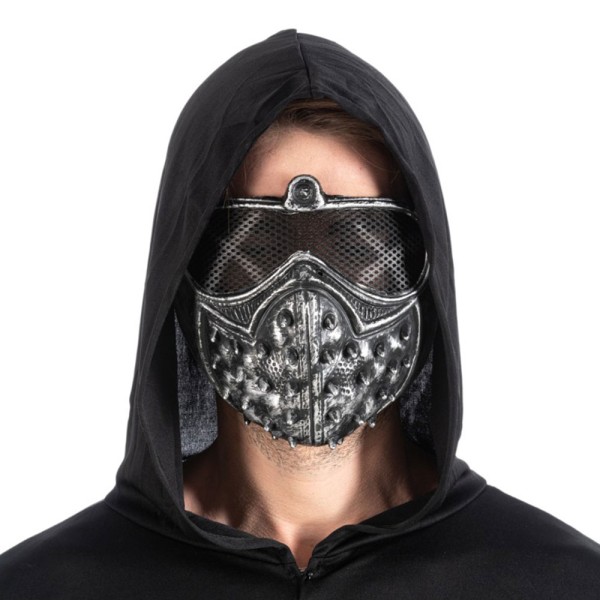 Maske Steampunk Chainsaw, schwarz/silber