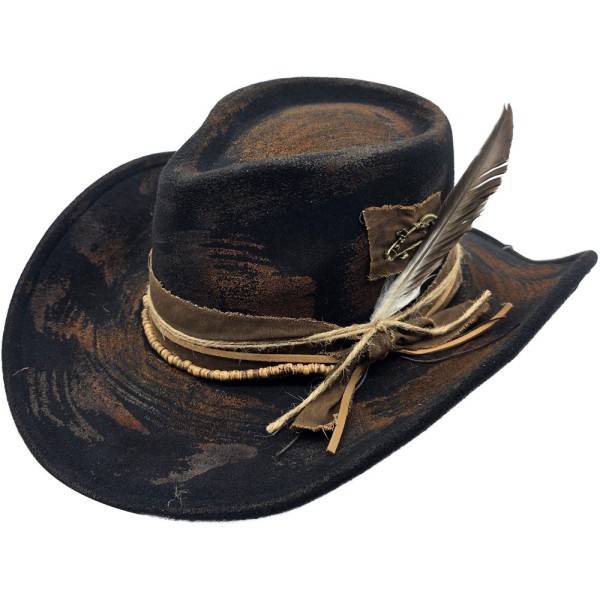 Cowboy/Western Hut, verziert, schwarz