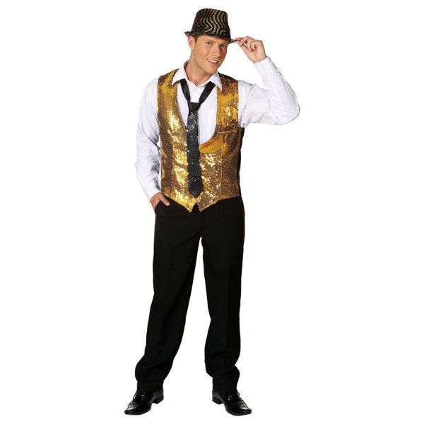 Herren Weste mit Pailletten, gold