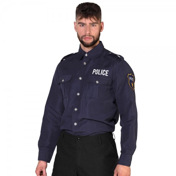 Polizei Hemd, Langarm, blau