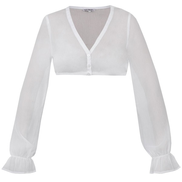 Dirndlbluse Arnstein, Langarm, Puffarm, ecru