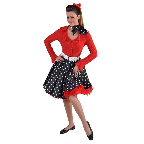 Jupe Rock 'n' Roll, Satin, gepunktet