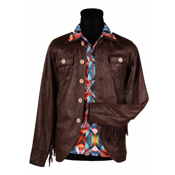 Herren Jacke 70's, Lederimitat