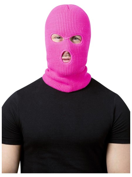 Sturmmaske Balaclava, 3-Loch, neonpink