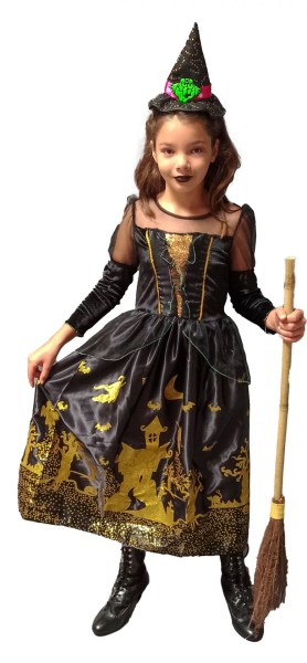 Kinder Hexenkleid, gold/schwarz
