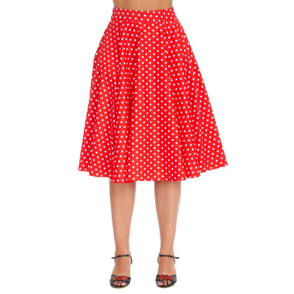Damenrock, 50's Dot Days Swing Skirt, gepunktet