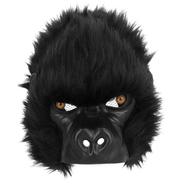 Plüsch Halbmaske Gorilla, schwarz
