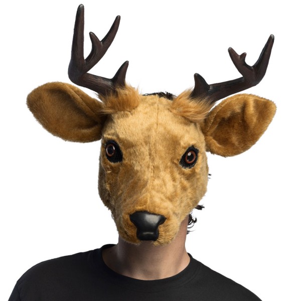 Plüsch Halbmaske Hirsch, braun