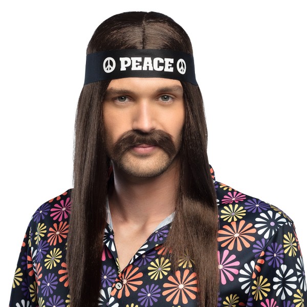 Schnurrbart Hippie, braun