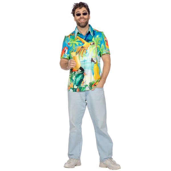 Hawaiihemd Papagei, bunt