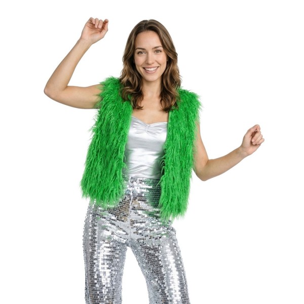 Hippie Fellweste, neongrün